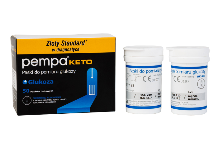 Pempa Keto 2w1 paski do pomiaru glukozy bez kodowania